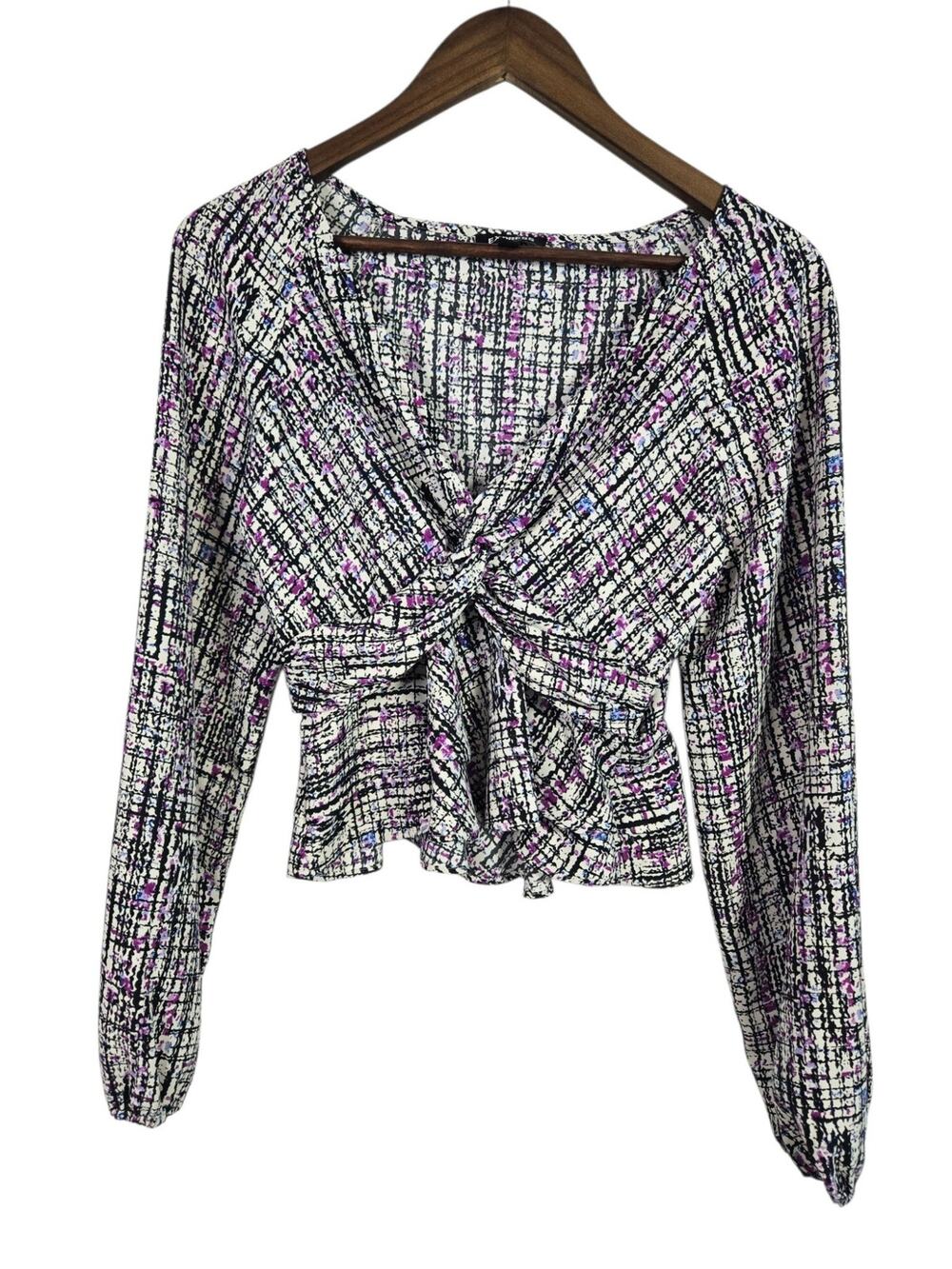 Express Abstract Multicolor Blouse – Women’s Size M